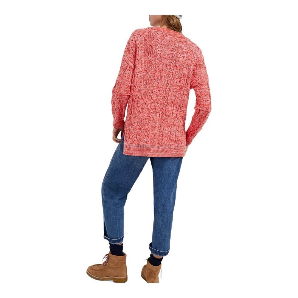 NWT Anthropologie Pilcro Jasmine Cable-Knit Tunic Sweater, marled red, size M - Picture 2 of 13